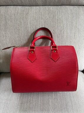 Louis Vuitton Red Epi Speedy 25 Handbag M43017 SP0966 XX02051